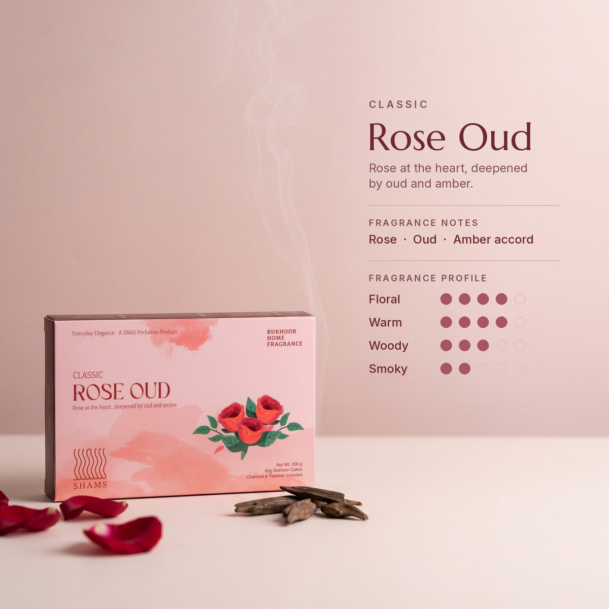 Rose Oud Bakhoor 60g