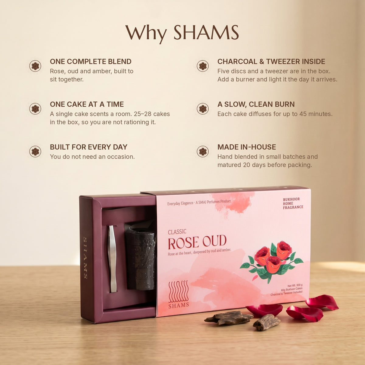 Rose Oud Bakhoor 60g